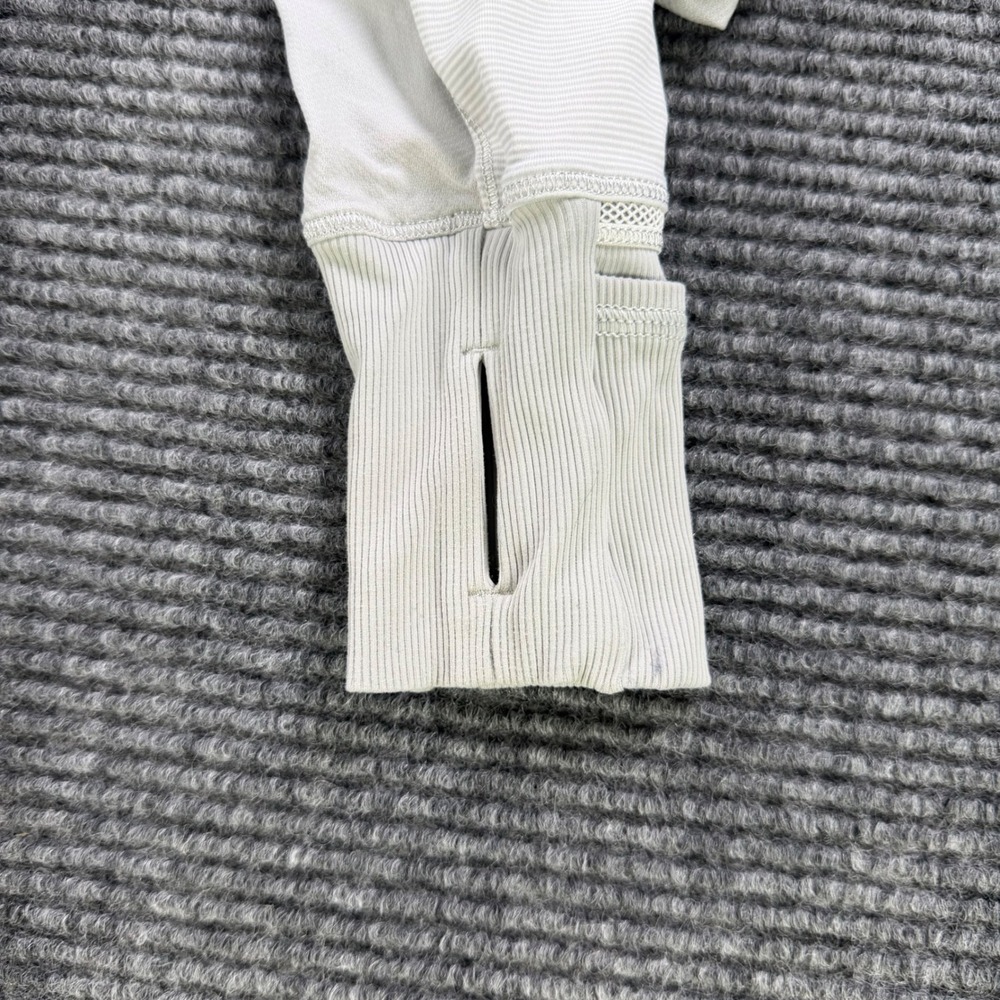 Lululemon‎ Run Swiftly Tech 1/4 Zip Pullover Grey Stripe Orange Accent Womens 8 - Picture 8 of 15